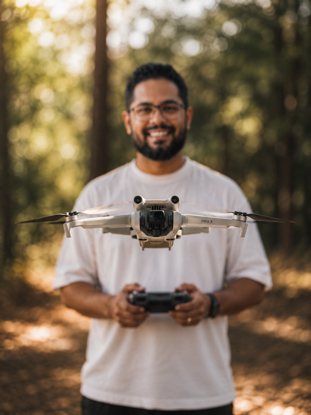 Lucas com o drone